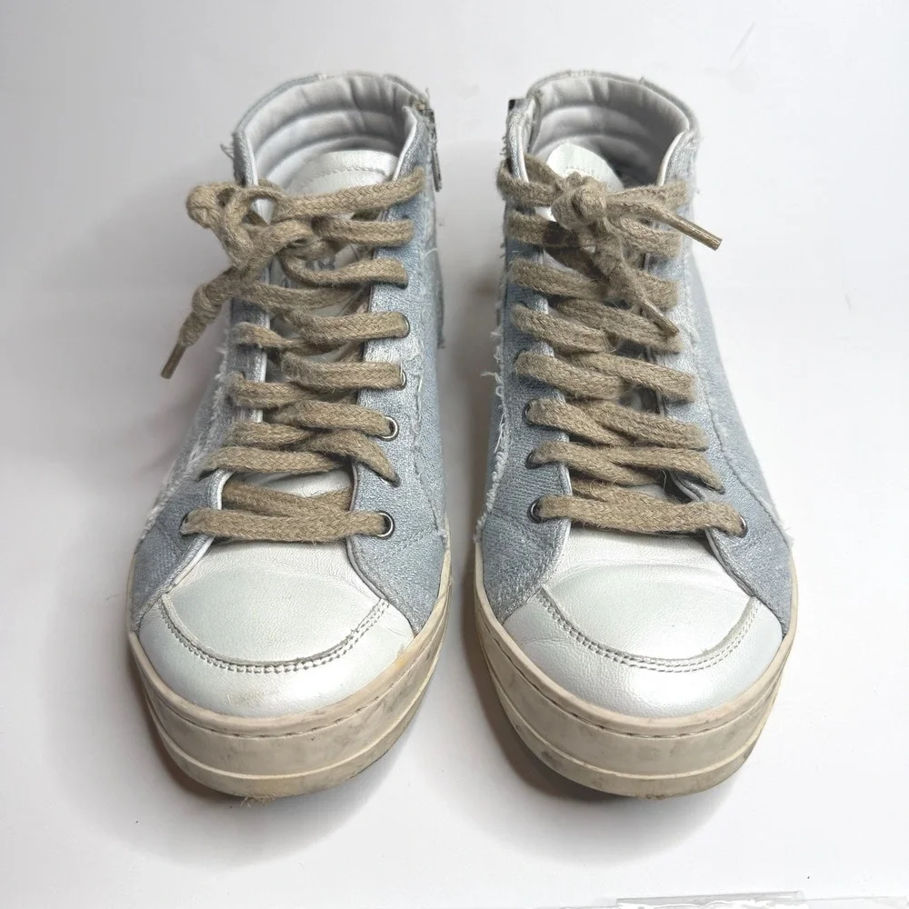 P448 Women's Skate‎ Denim High top Sneakers Size 40